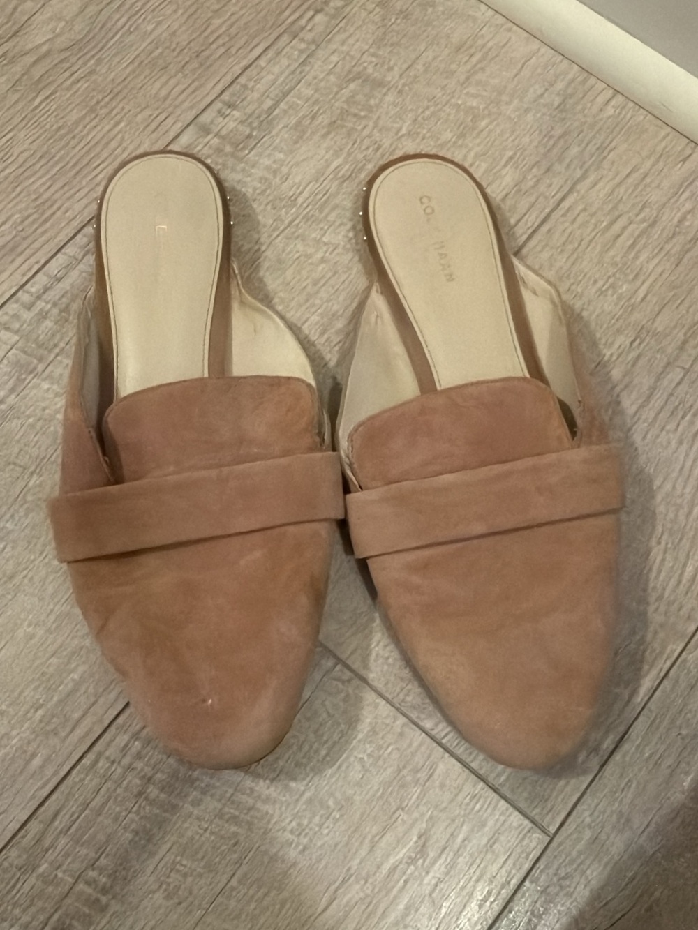 Cole Haan Suede Mule Loafers in Tan